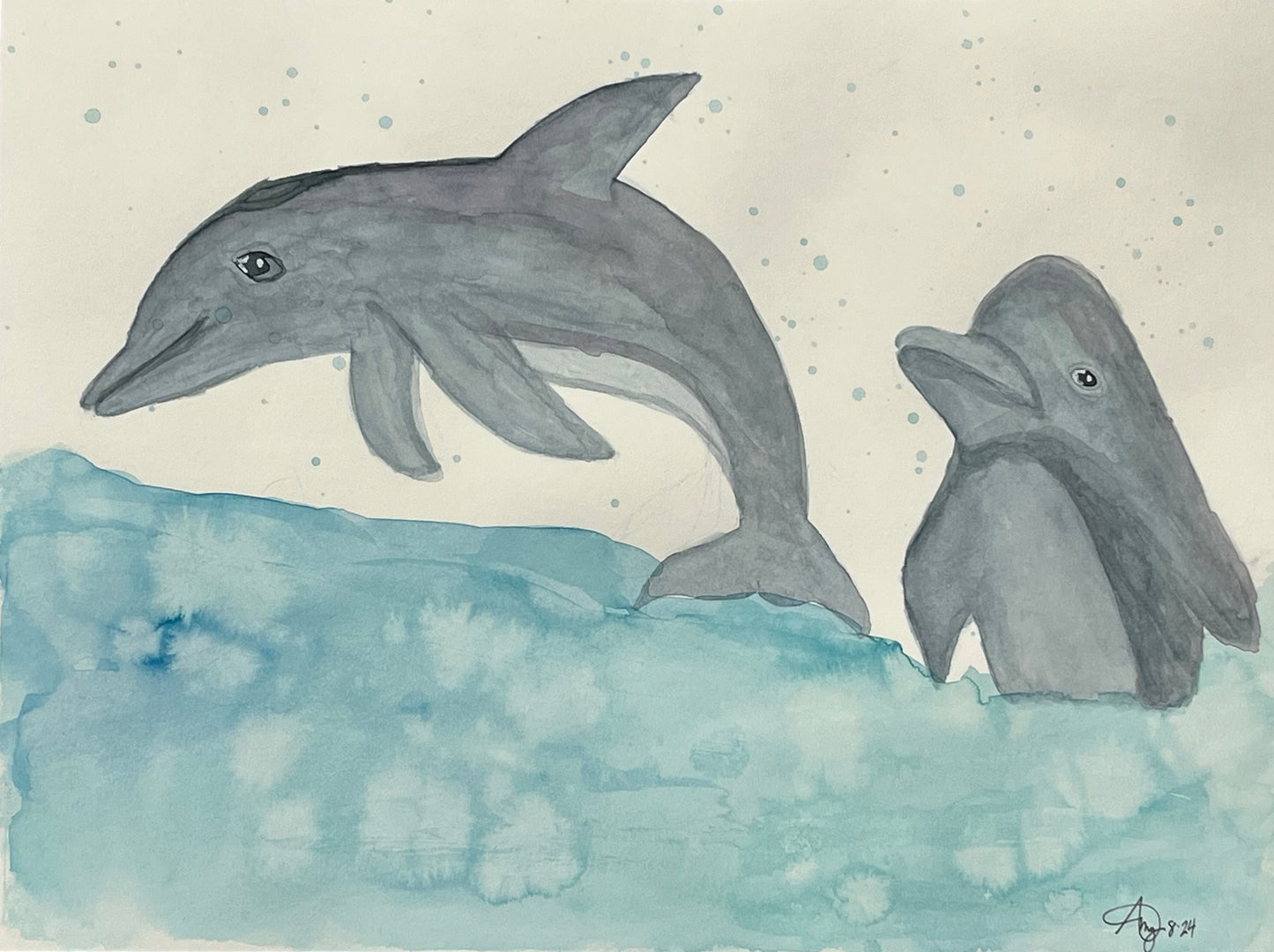 Playful Dolphins Print