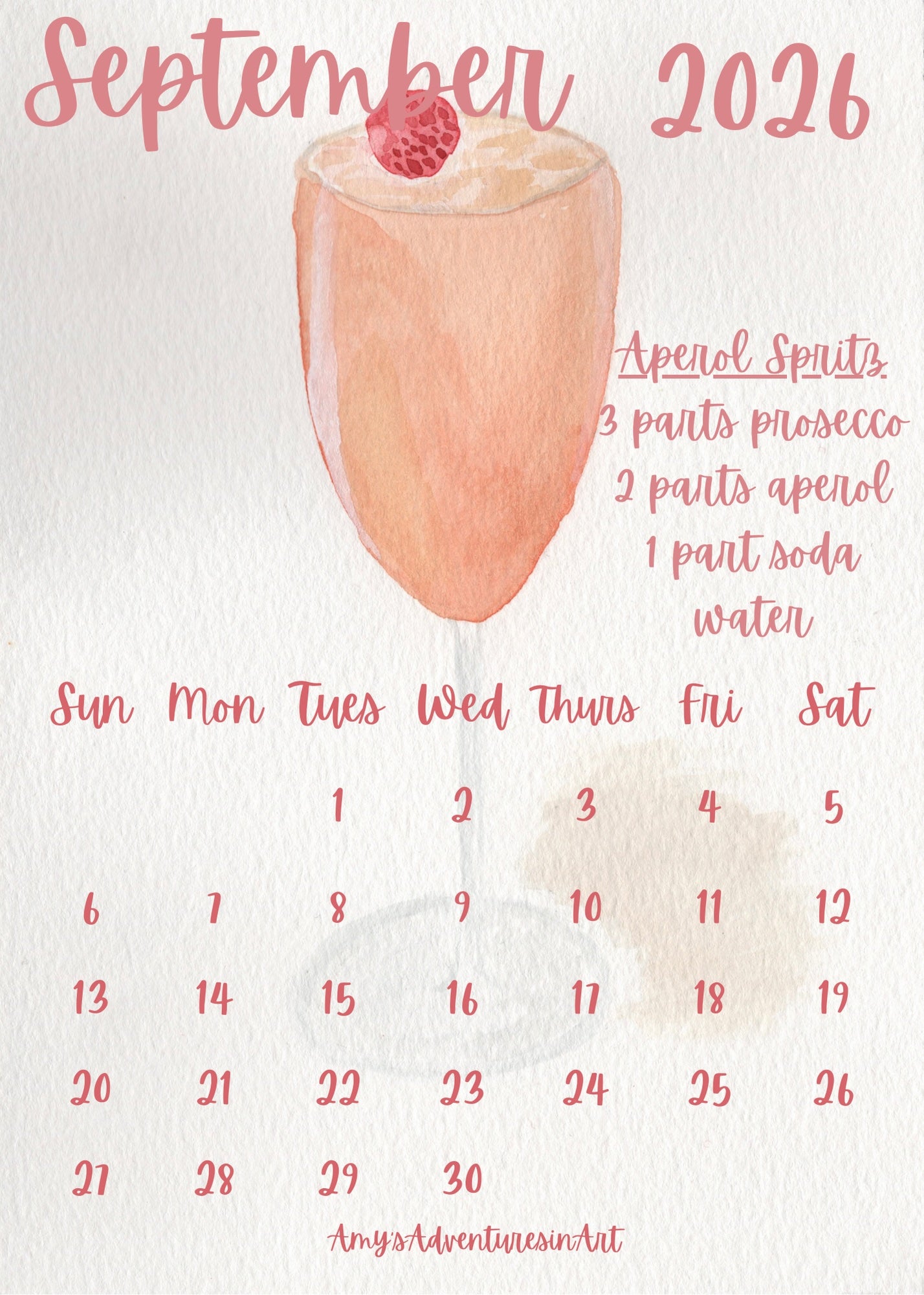 Cocktail Recipe Calendar