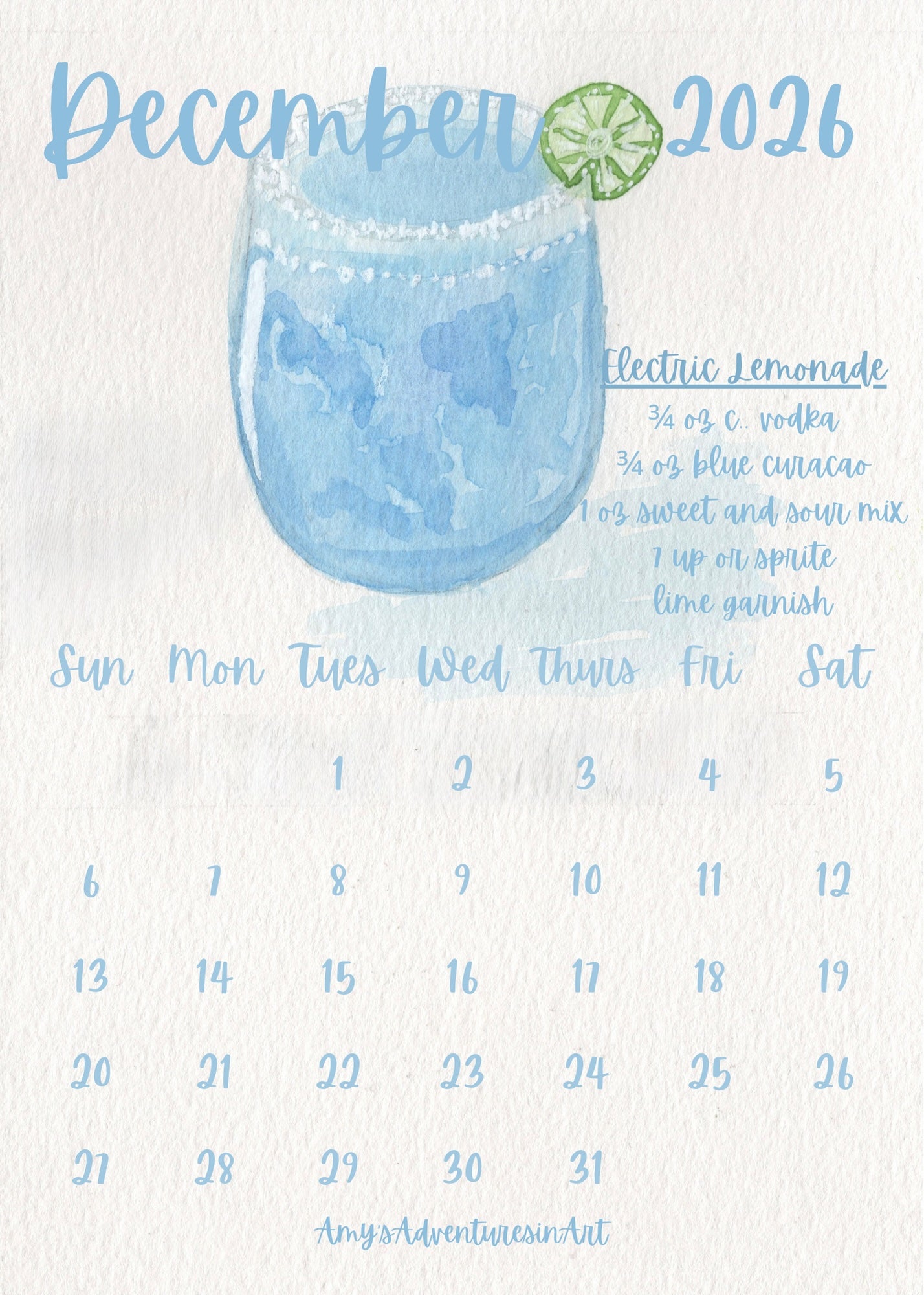 Cocktail Recipe Calendar