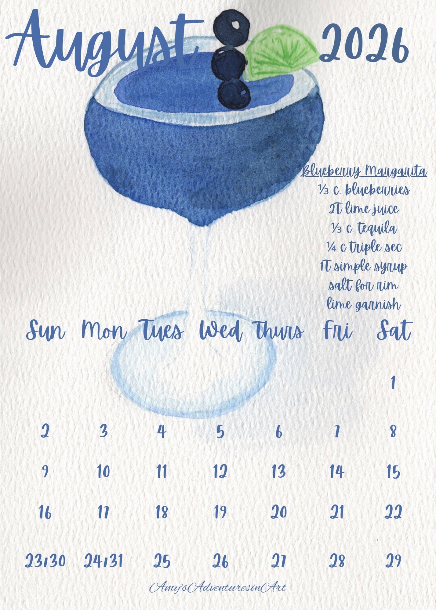 Cocktail Recipe Calendar