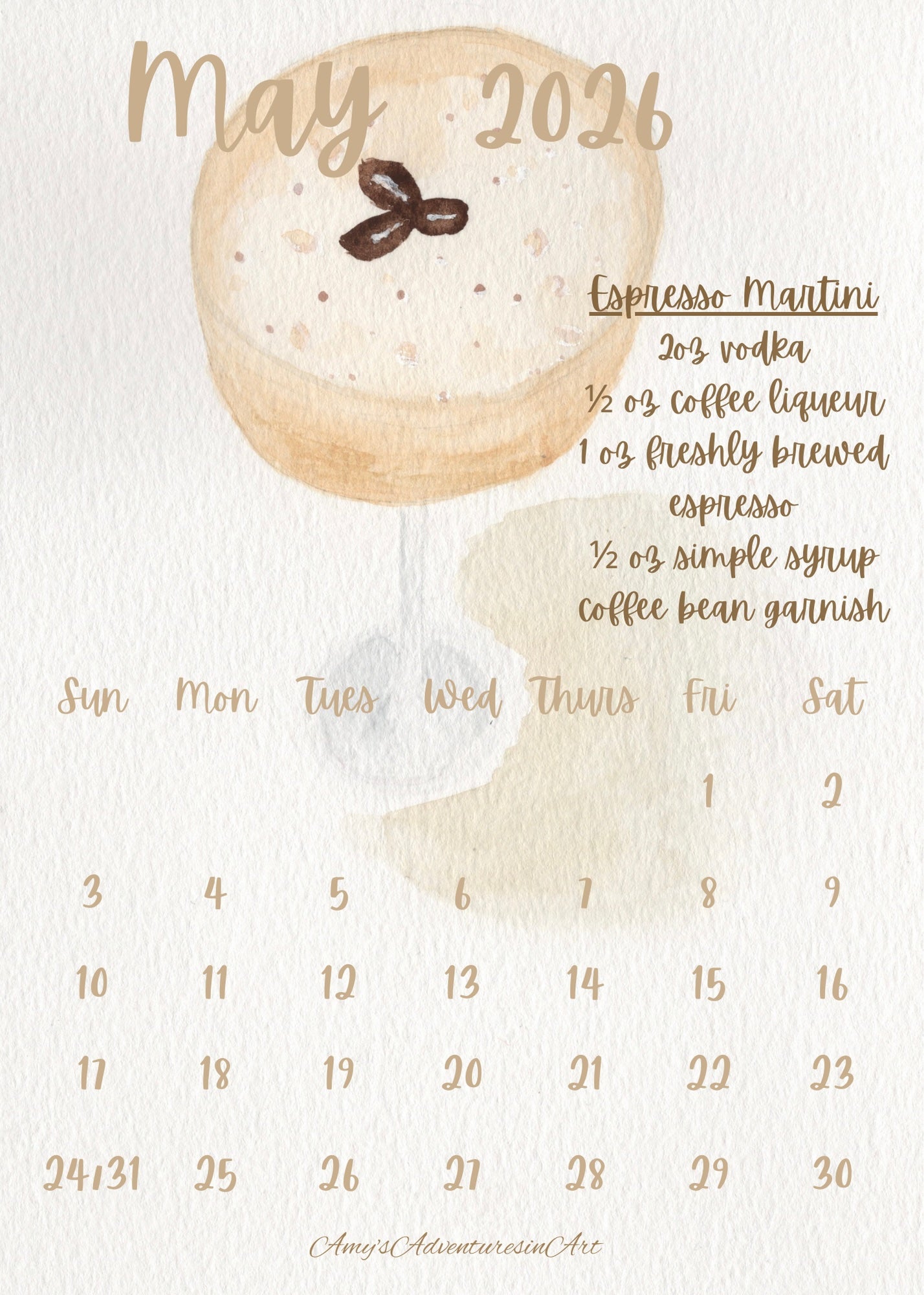 Cocktail Recipe Calendar