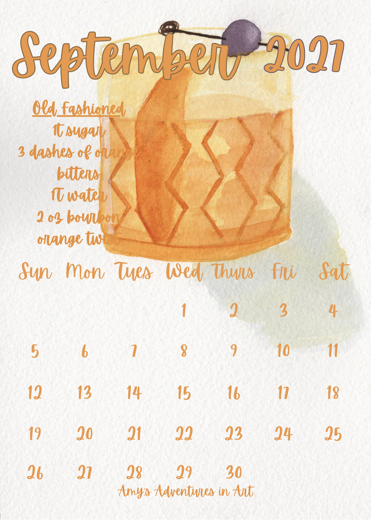 2027 Cocktail Recipe Desk Calendar