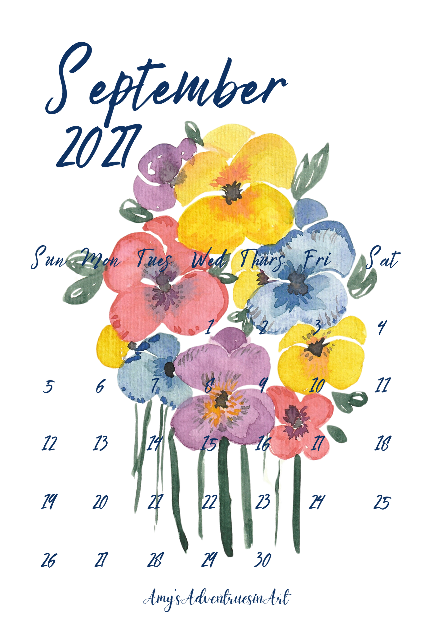 2027 Flower Desk Calendar