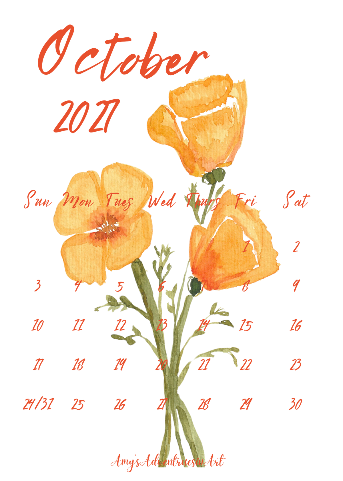 2027 Flower Desk Calendar