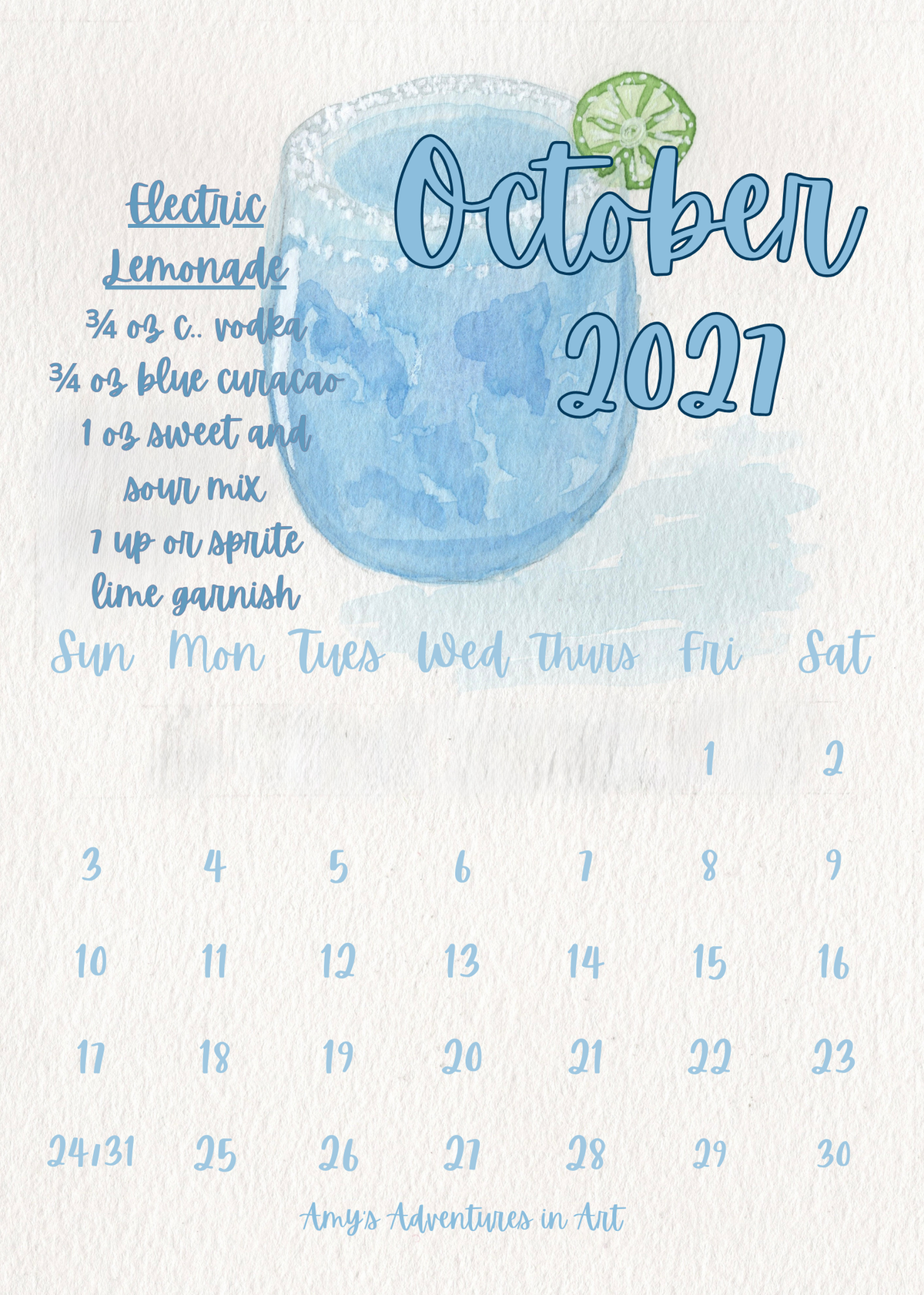 2027 Cocktail Recipe Desk Calendar