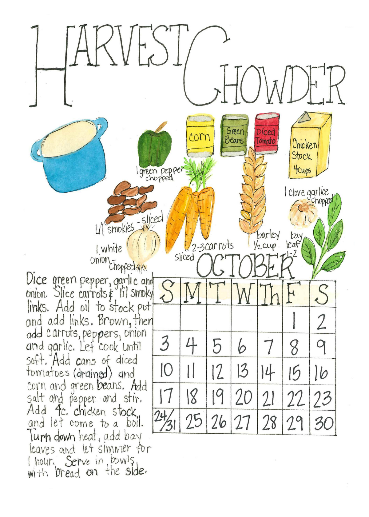 2027 Family Recipe Desk Calendar