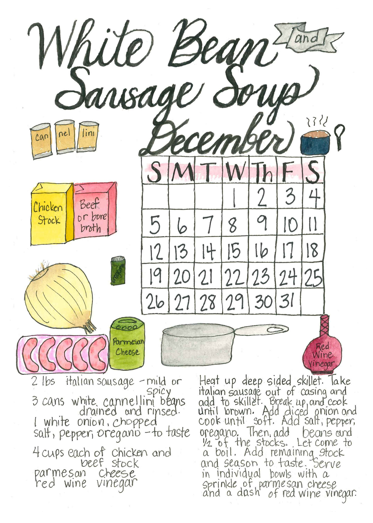 2027 Family Recipe Desk Calendar Refill