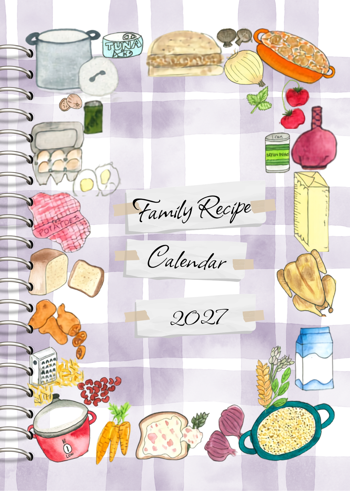 2027 Family Recipe Desk Calendar Refill