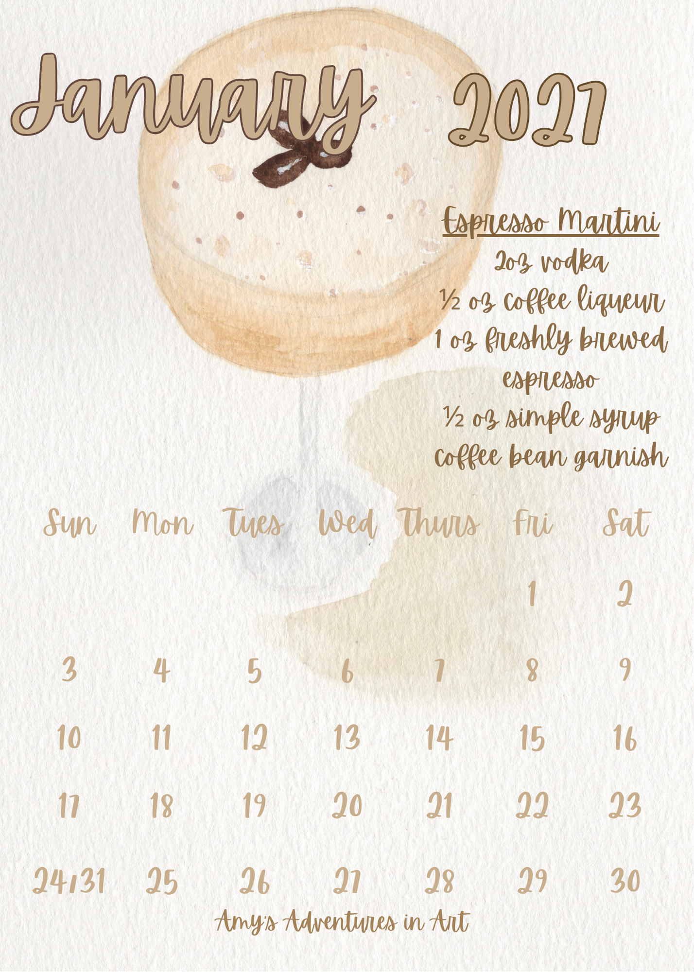 2027 Cocktail Recipe Desk Calendar