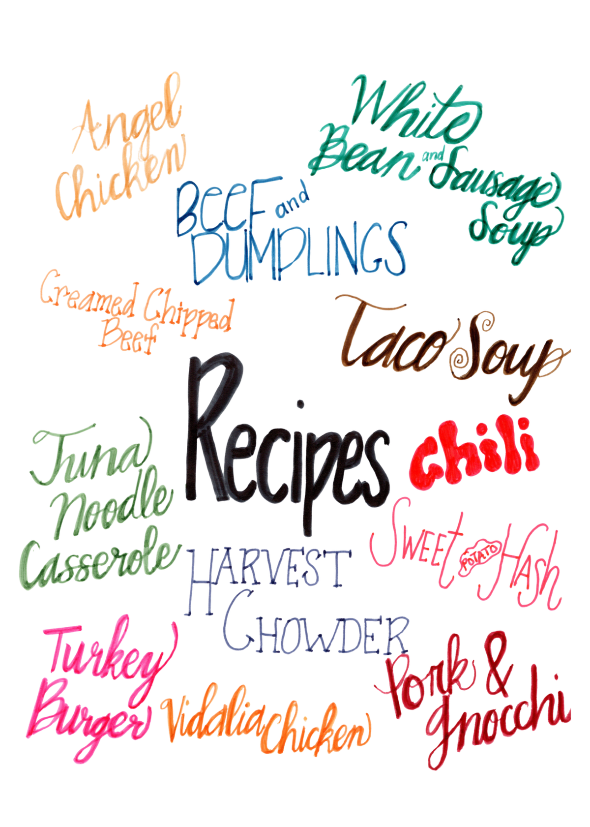 2027 Family Recipe Desk Calendar Refill