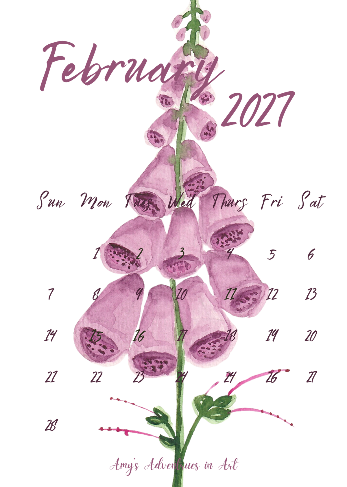 2027 Flower Desk Calendar