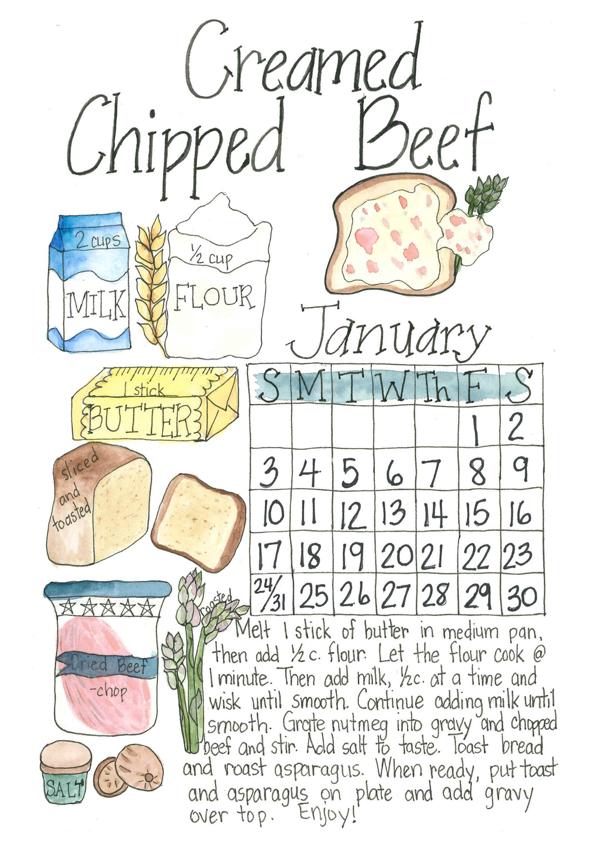 2027 Family Recipe Desk Calendar