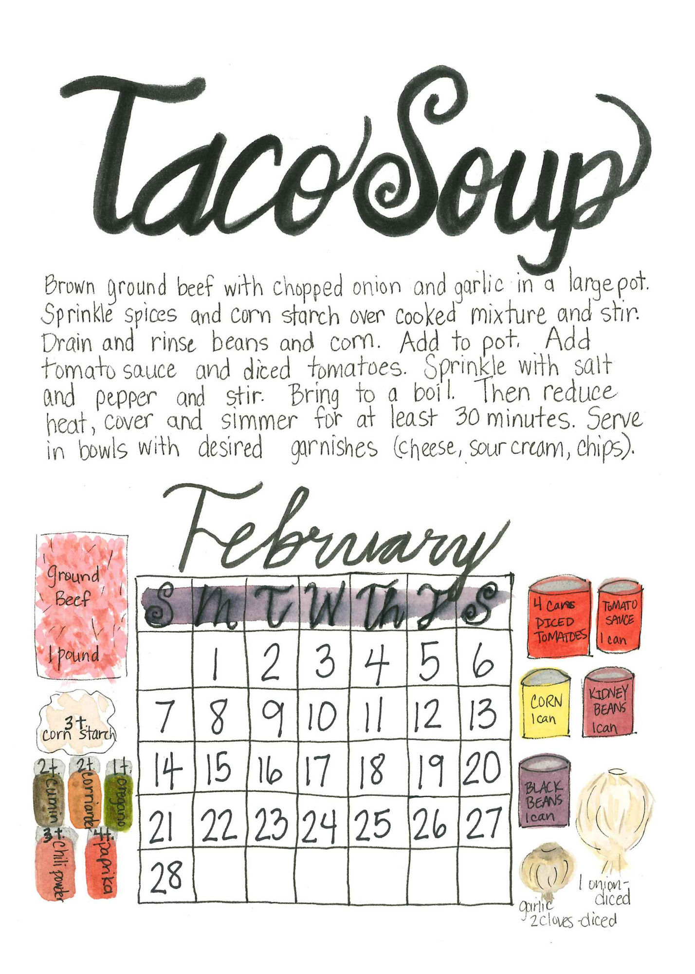 2027 Family Recipe Desk Calendar Refill
