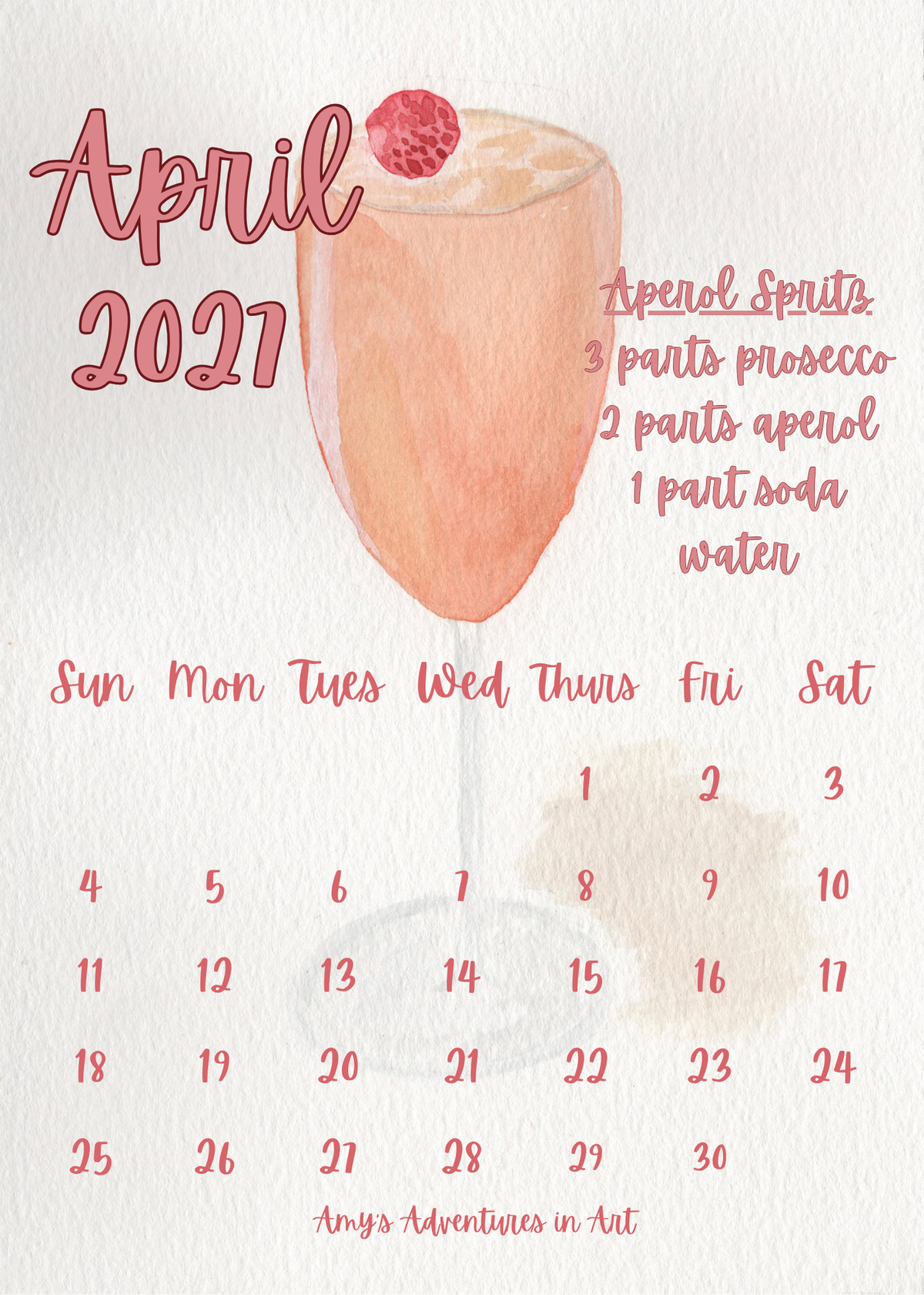 2027 Cocktail Recipe Desk Calendar