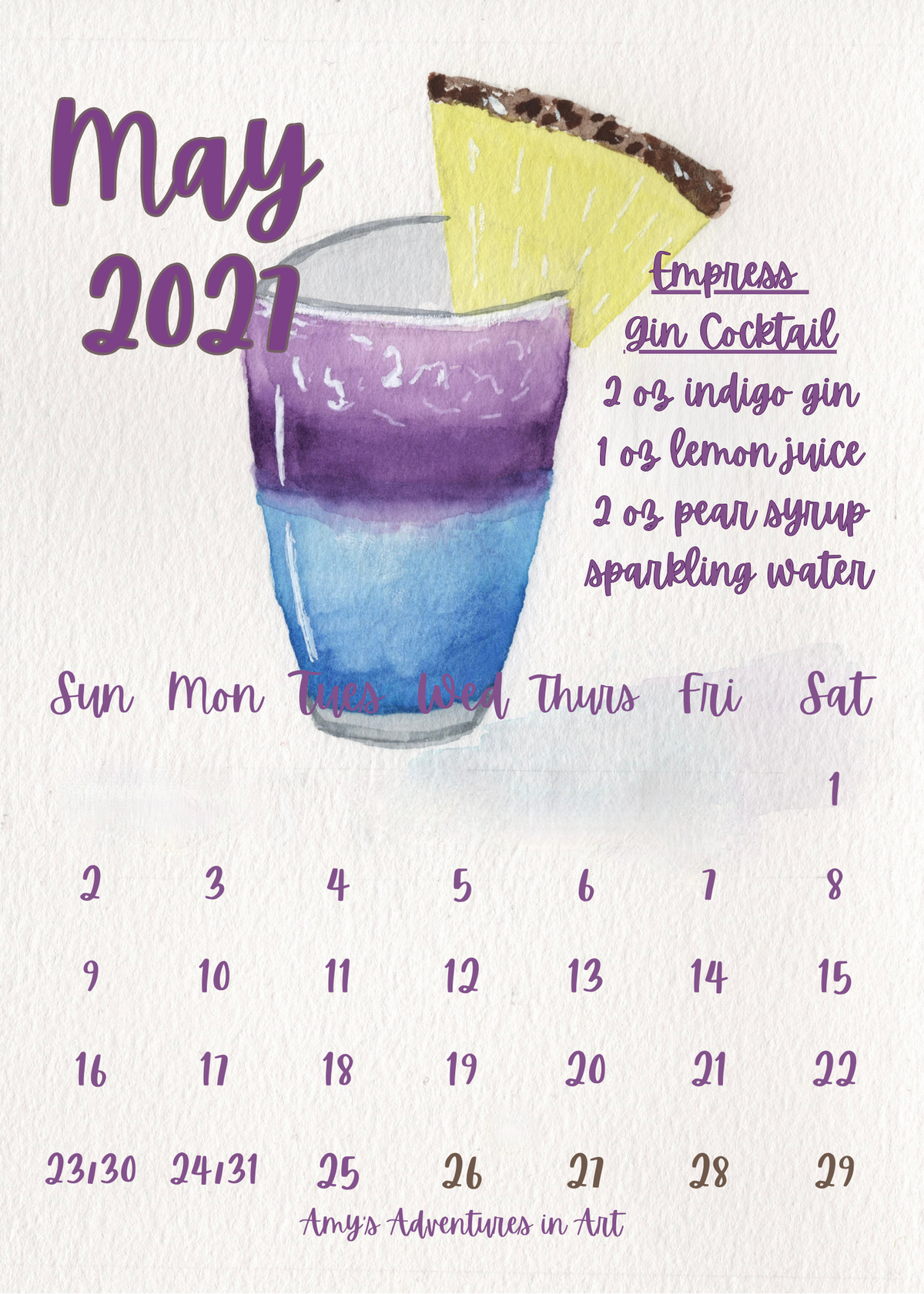 2027 Cocktail Recipe Desk Calendar