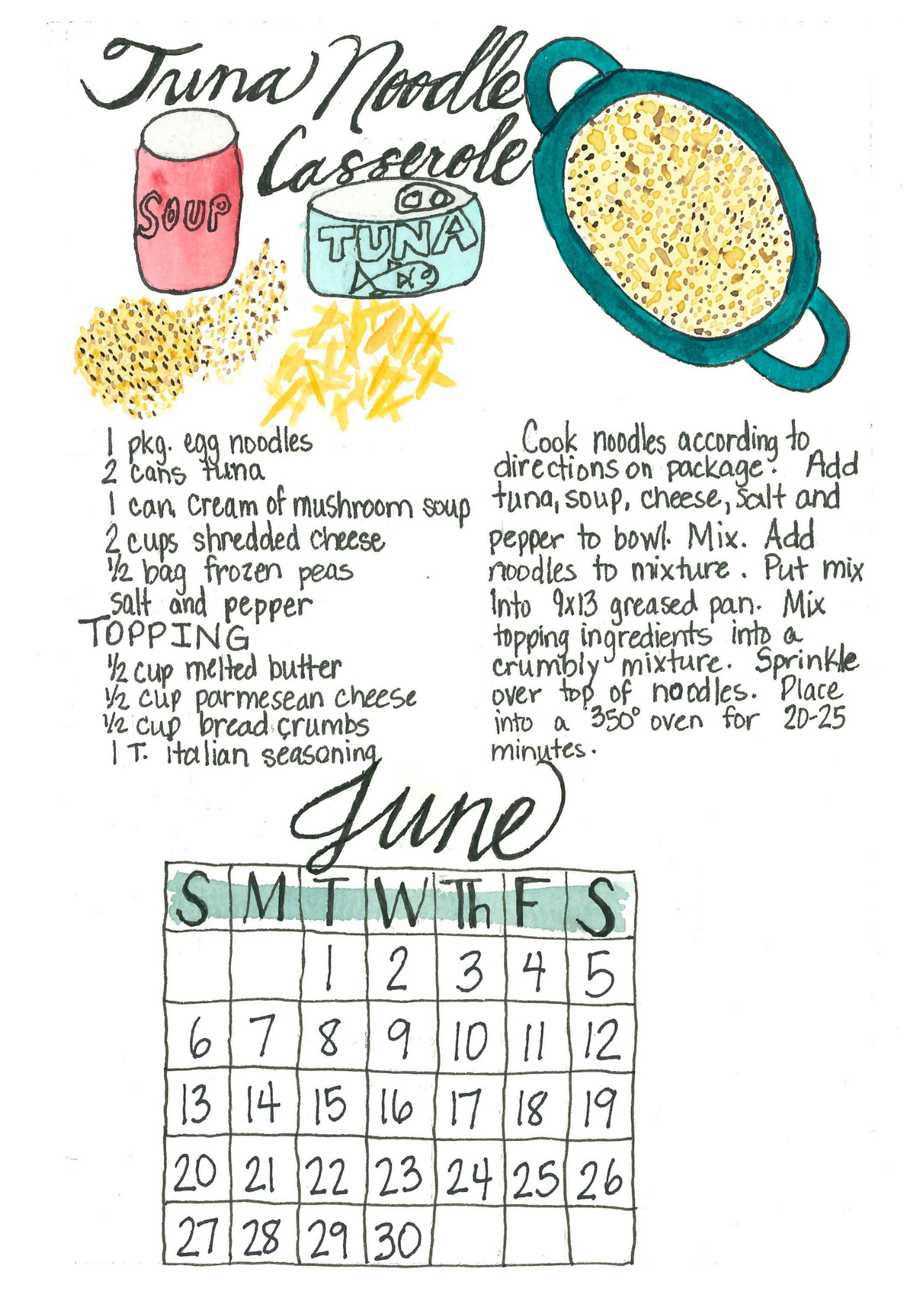 2027 Family Recipe Desk Calendar Refill