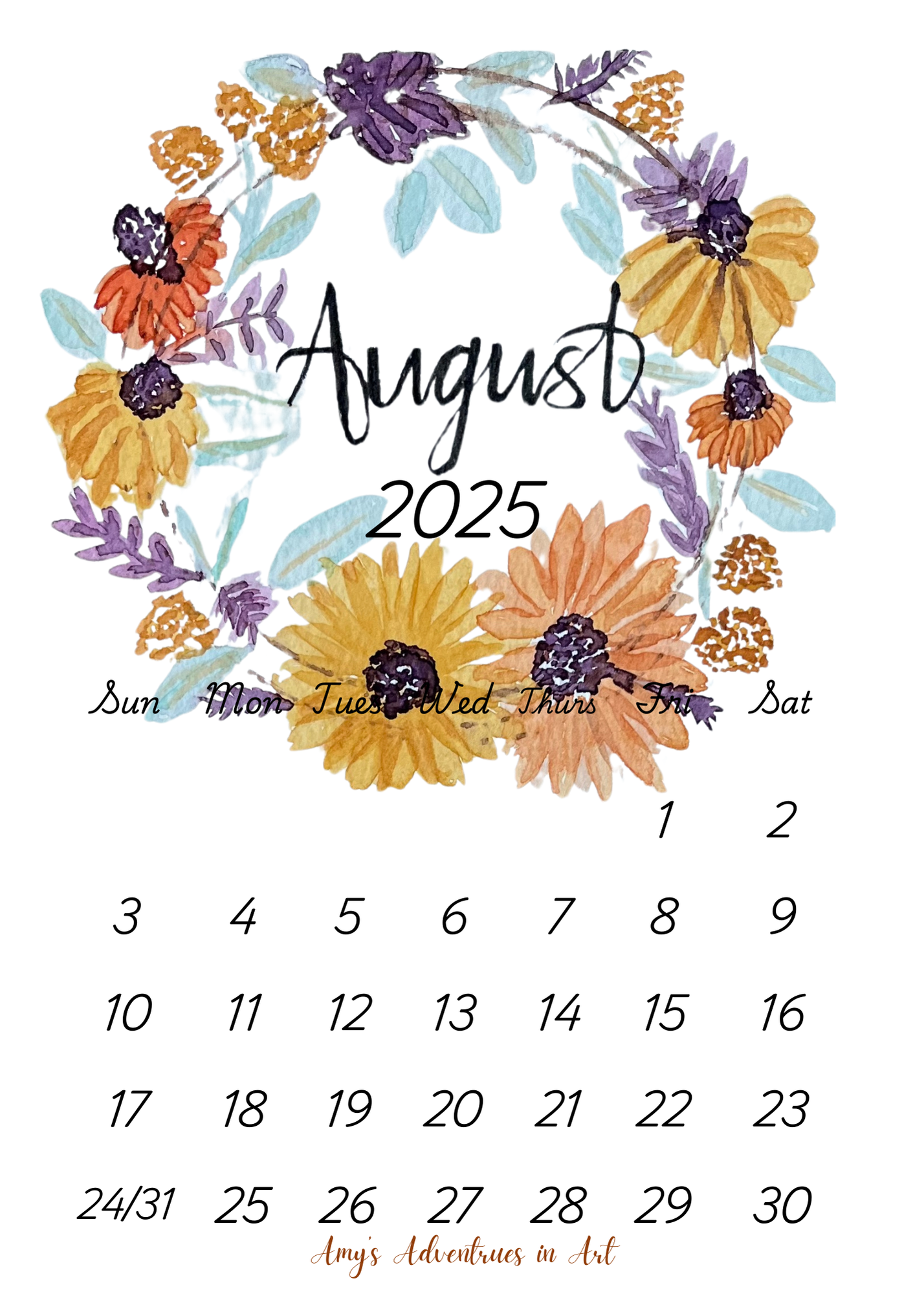 2025 Desk Wreath Calendar