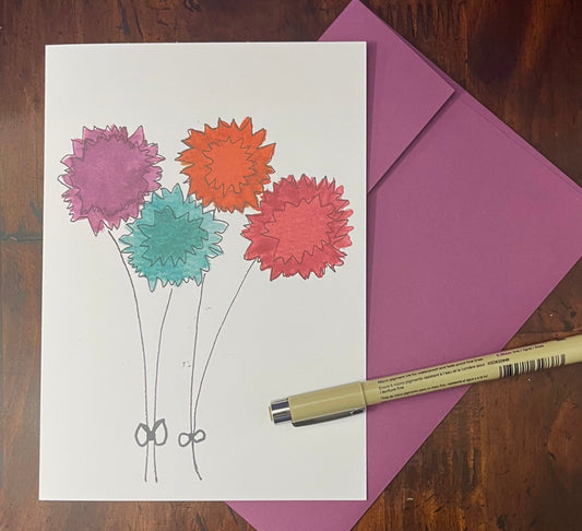 Card Jewel Toned flowers