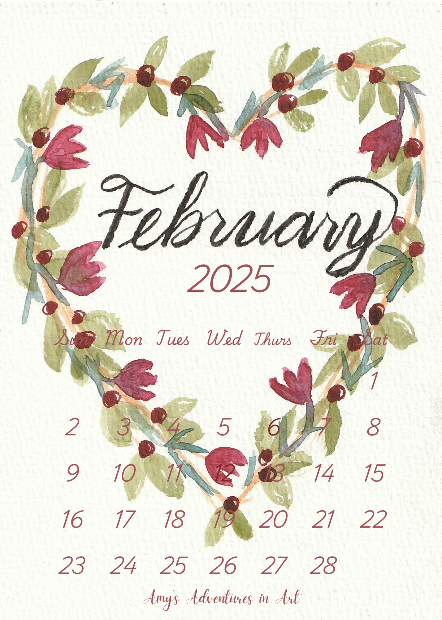 2025 Desk Wreath Calendar