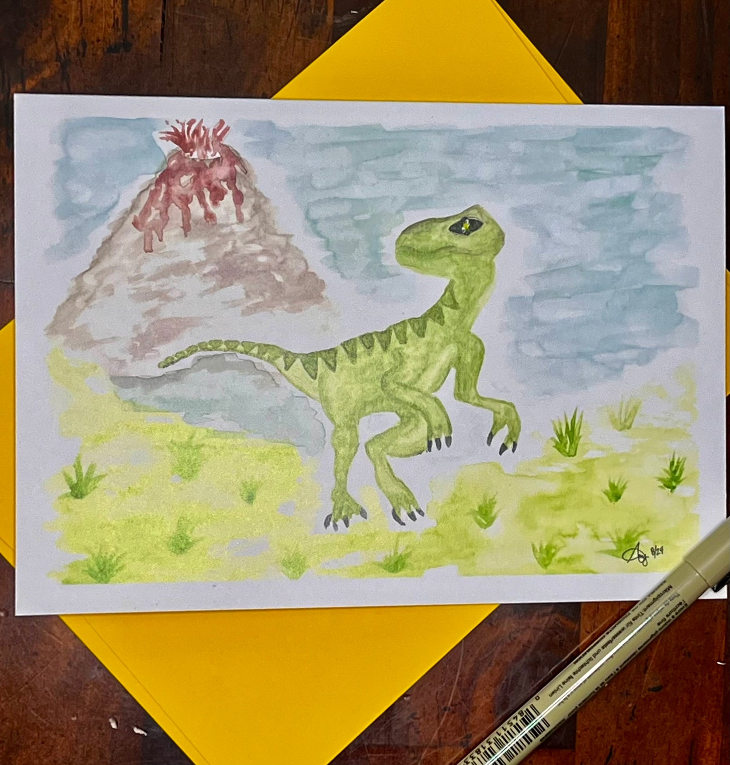 Velociraptor Greeting Card