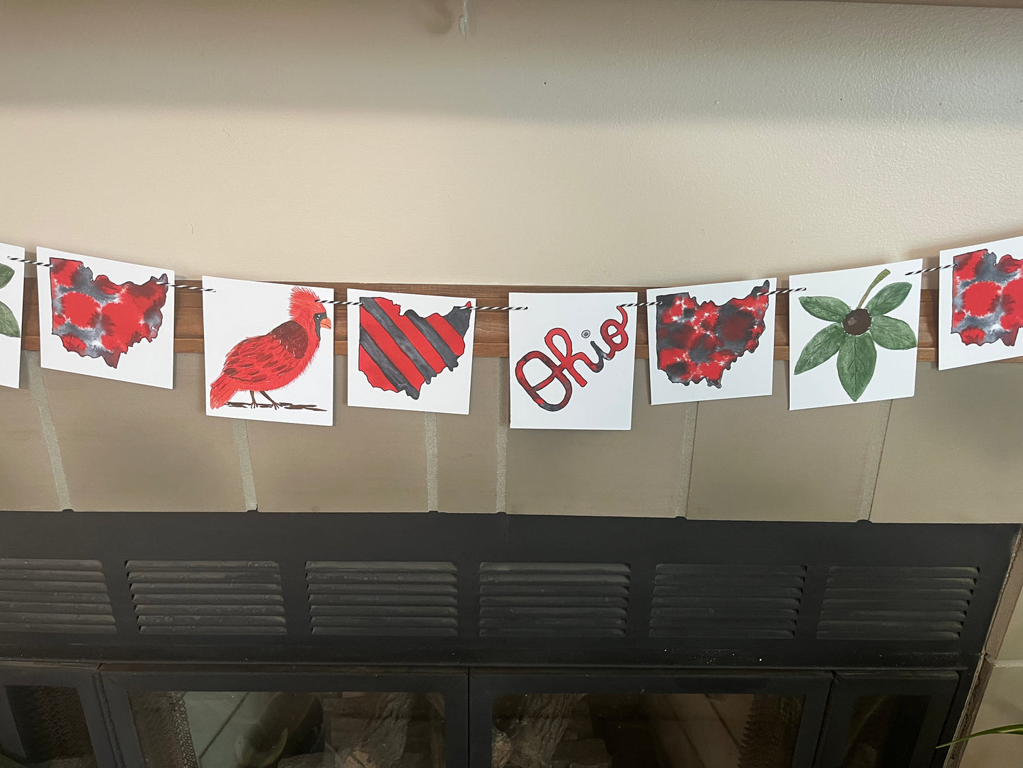 Scarlet and Gray Ohio Garland