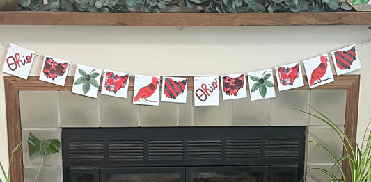 Scarlet and Gray Ohio Garland