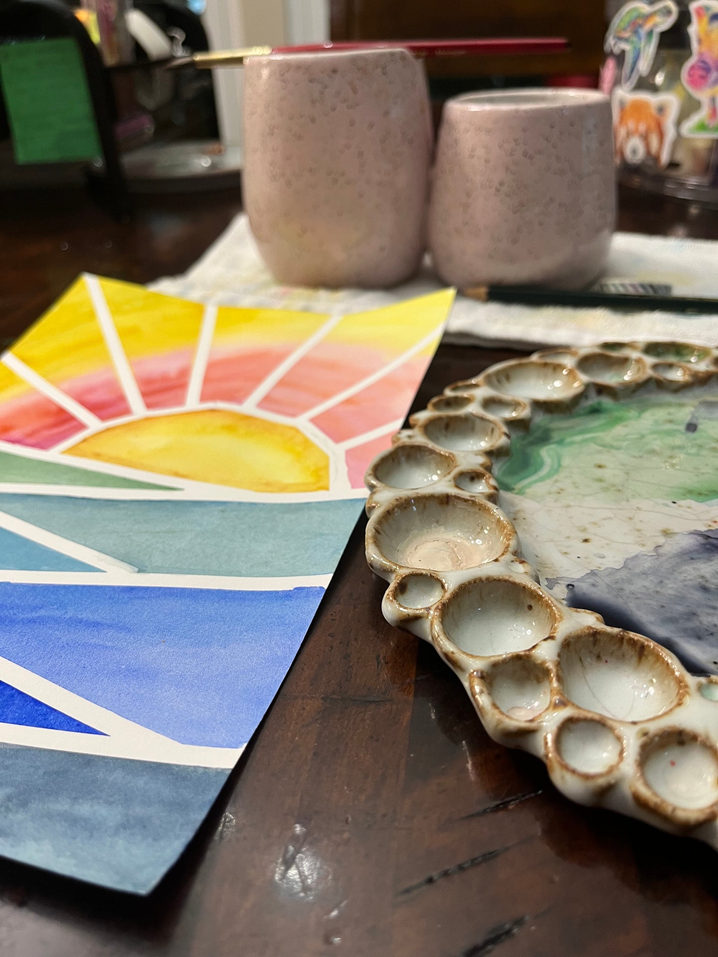 Lined Sunset Watercolor Class