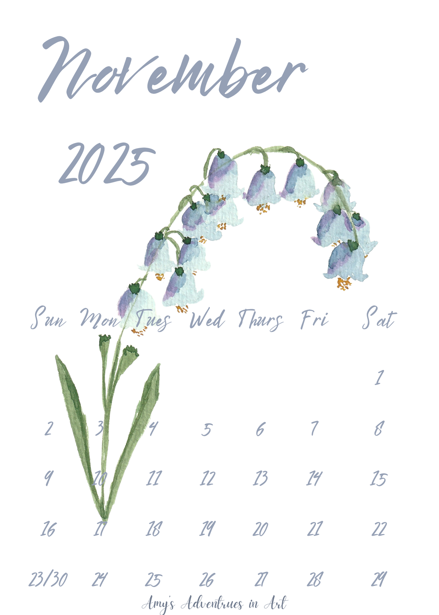 2025 Desk Calendar Watercolor Flowers