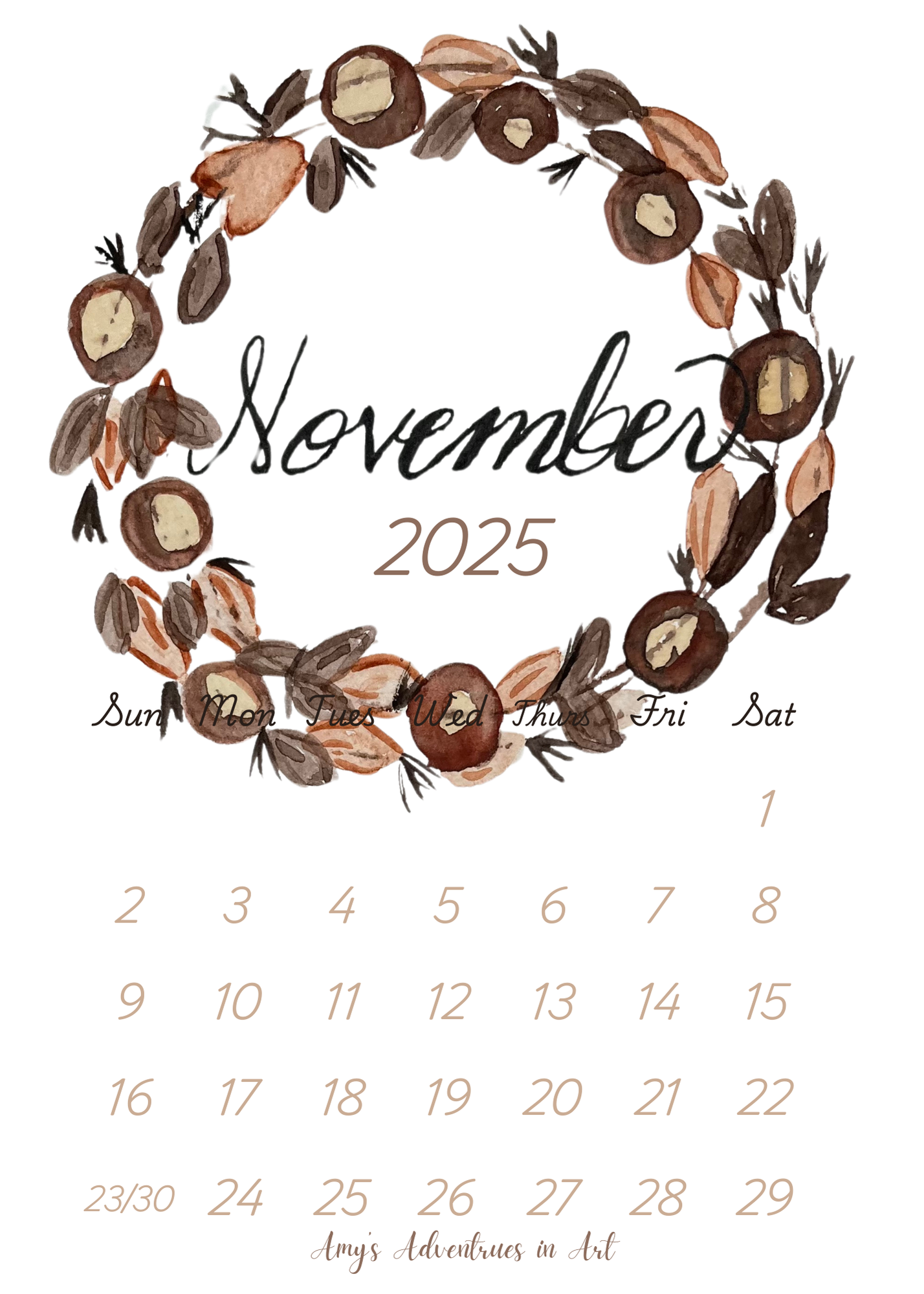 2025 Desk Wreath Calendar