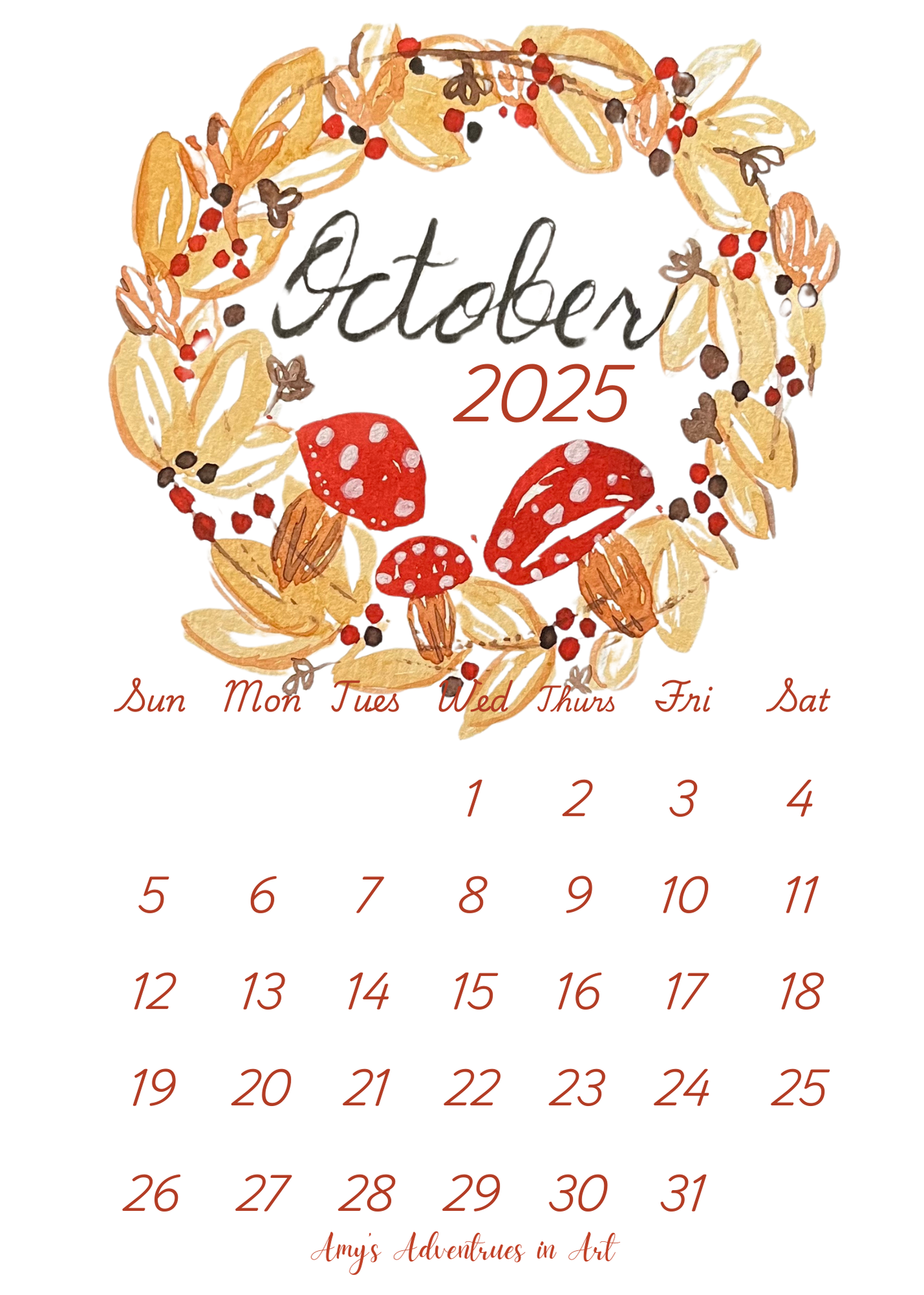 2025 Desk Wreath Calendar