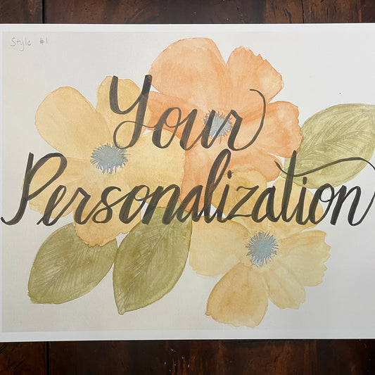 Tropical Flowers Personalized Sign