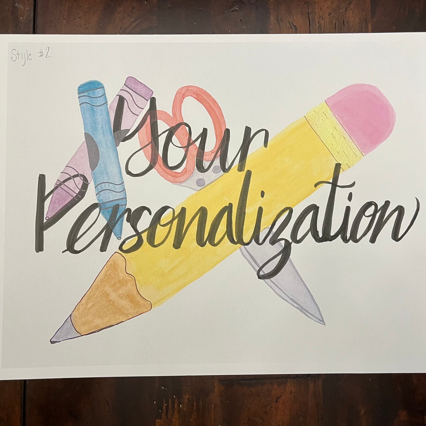 School Supplies Personalized Sign