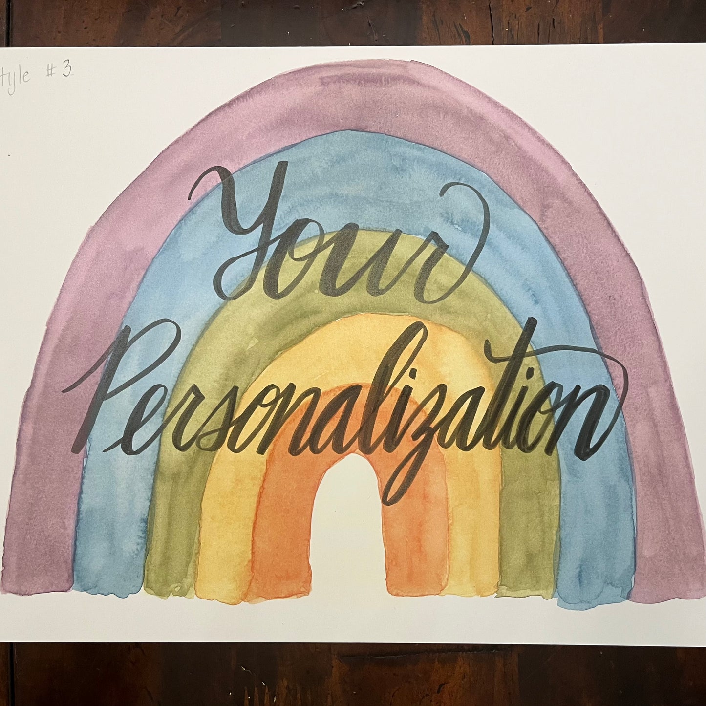 Muted Rainbow Personalized Sign