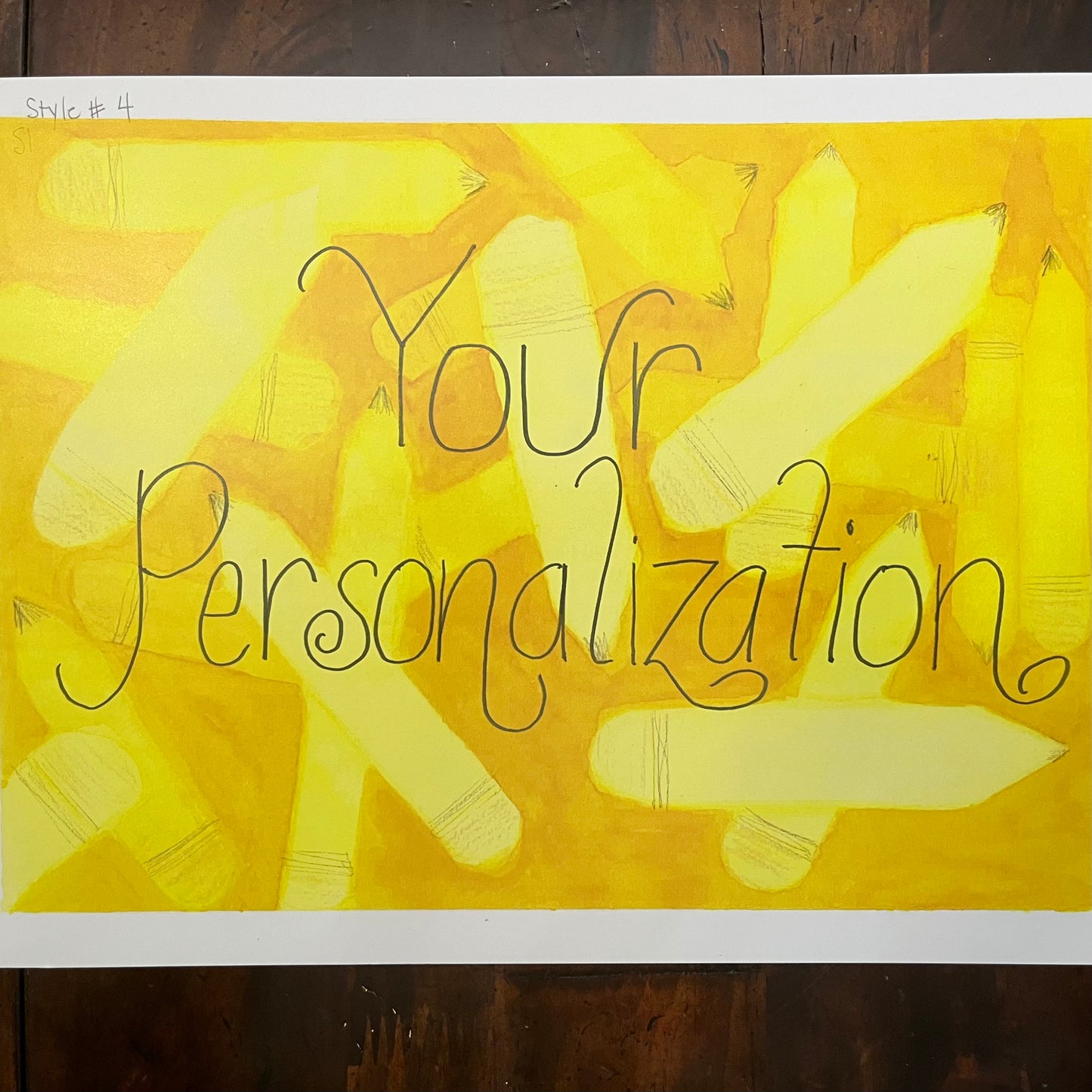 Number 2 Pencil Personalized Sign