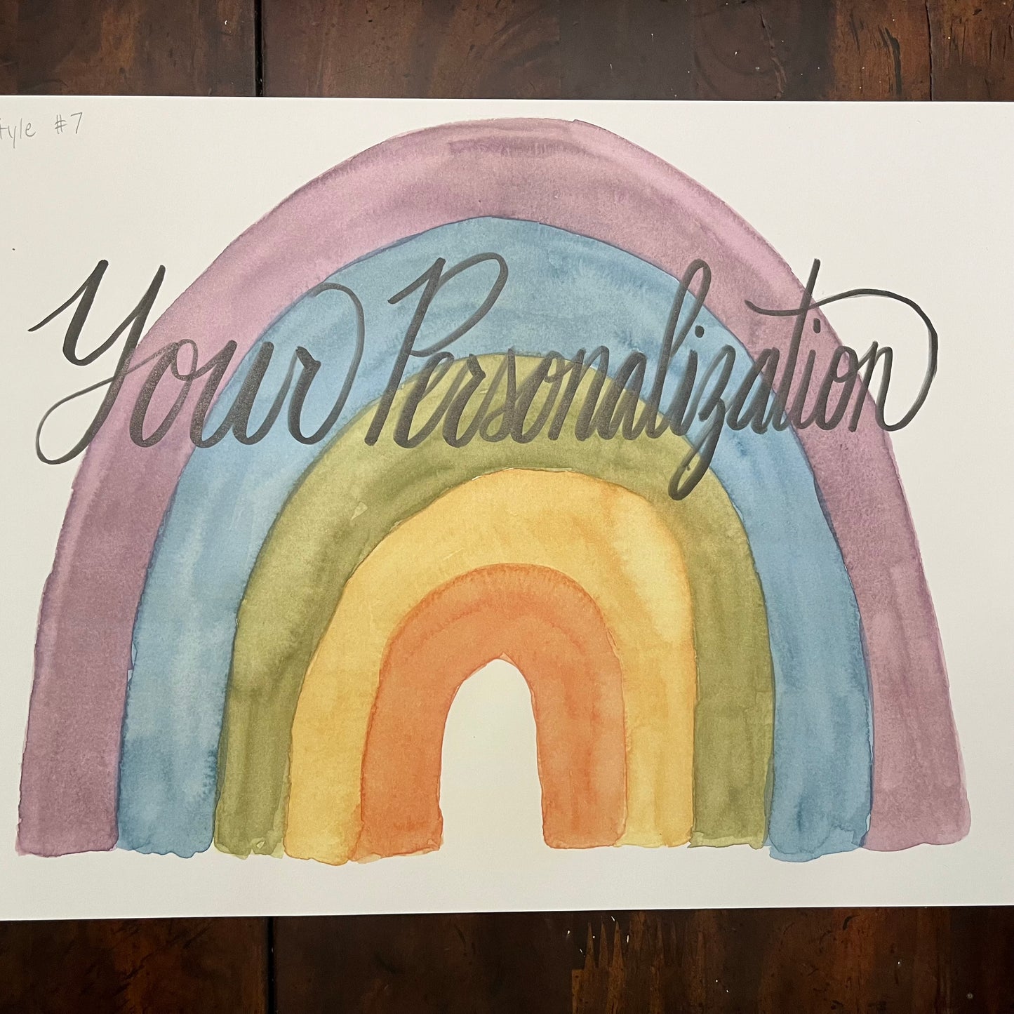 Muted Rainbow Personalized Sign