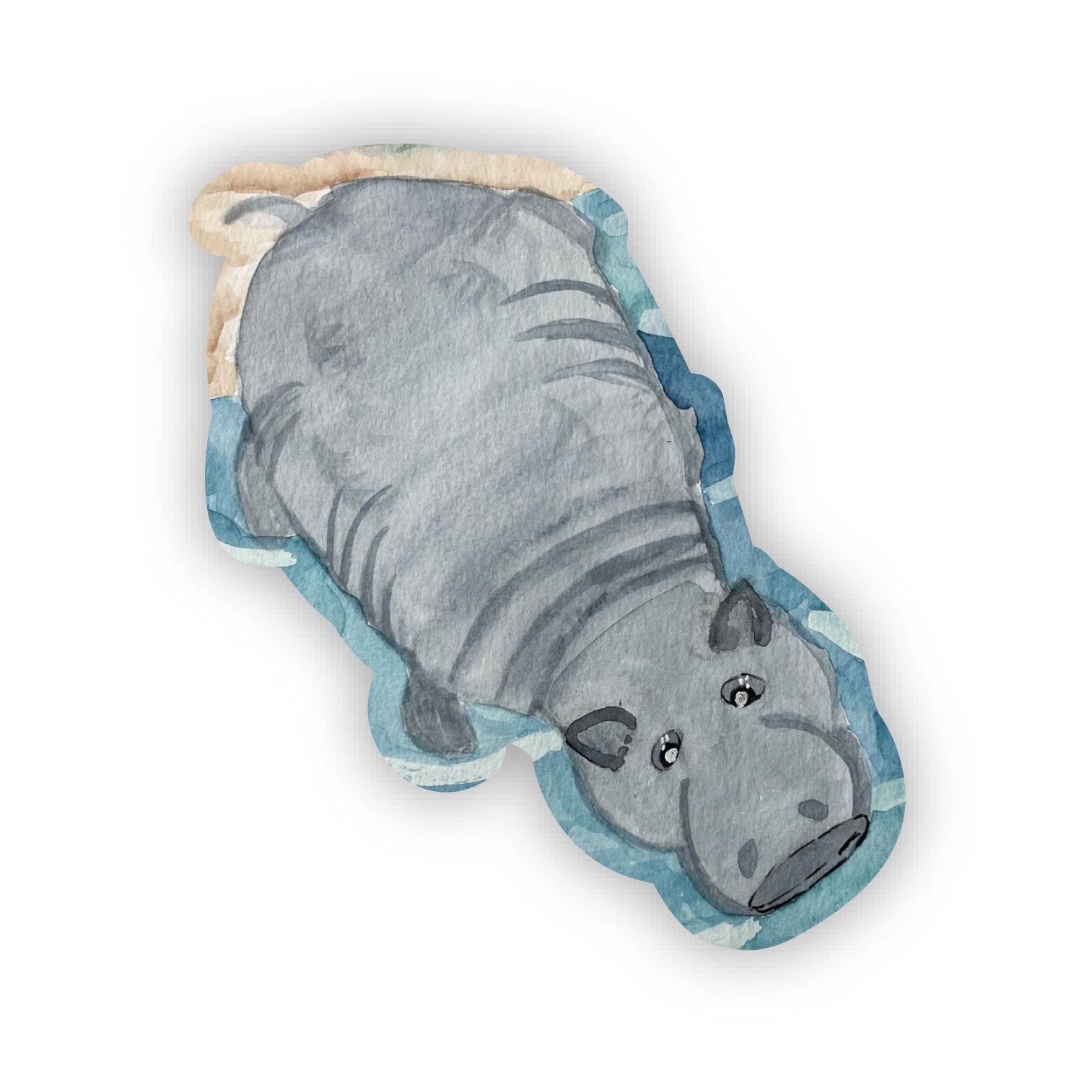 Hallie Hippo Sticker – Amy's Adventures in Art
