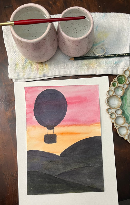 Sunset Silhouette Watercolor Class