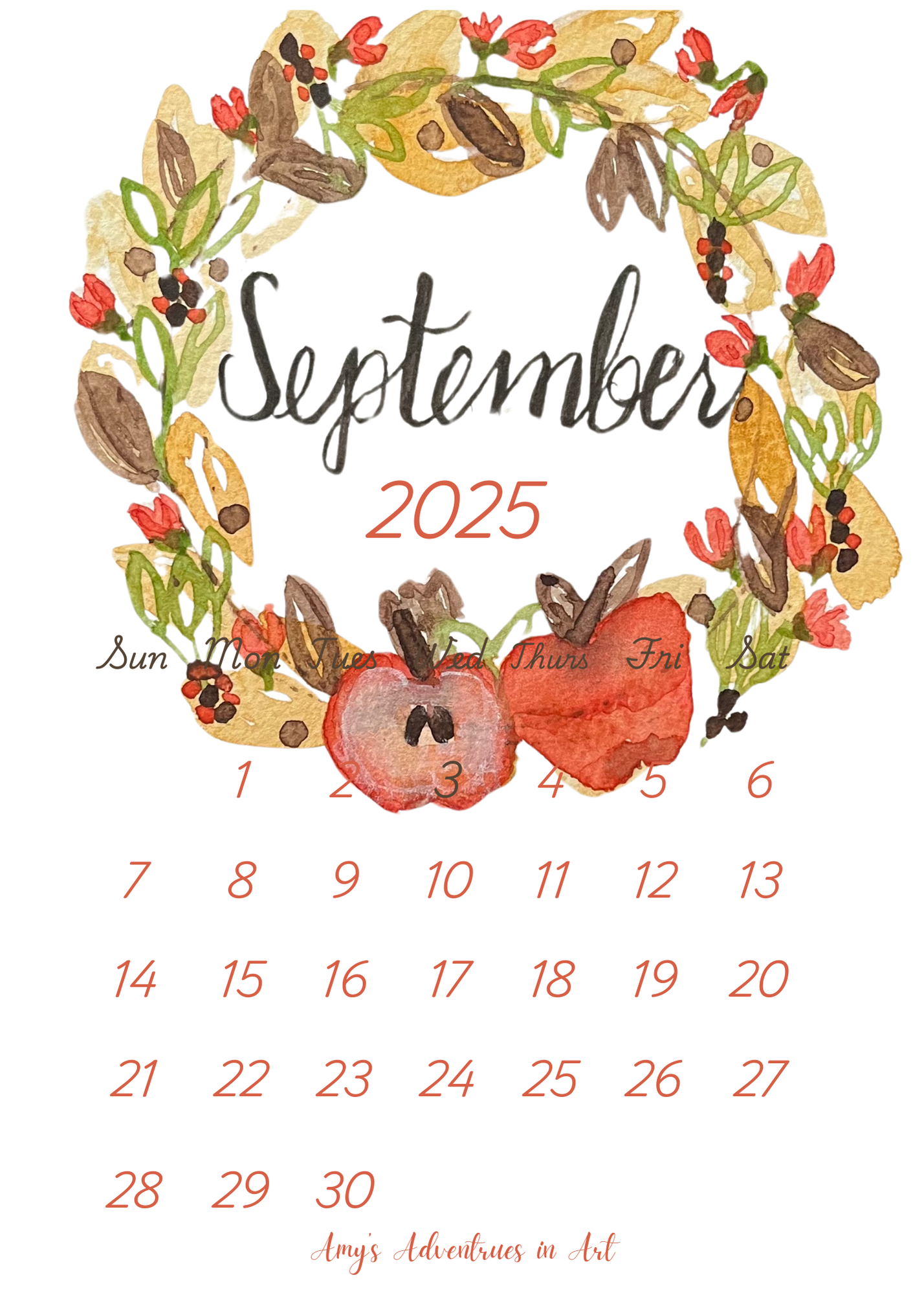 2025 Desk Wreath Calendar