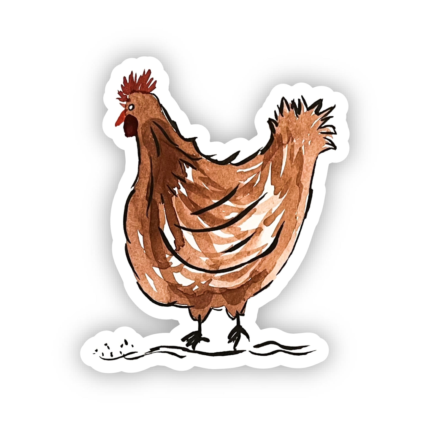 Brown Hen Sticker