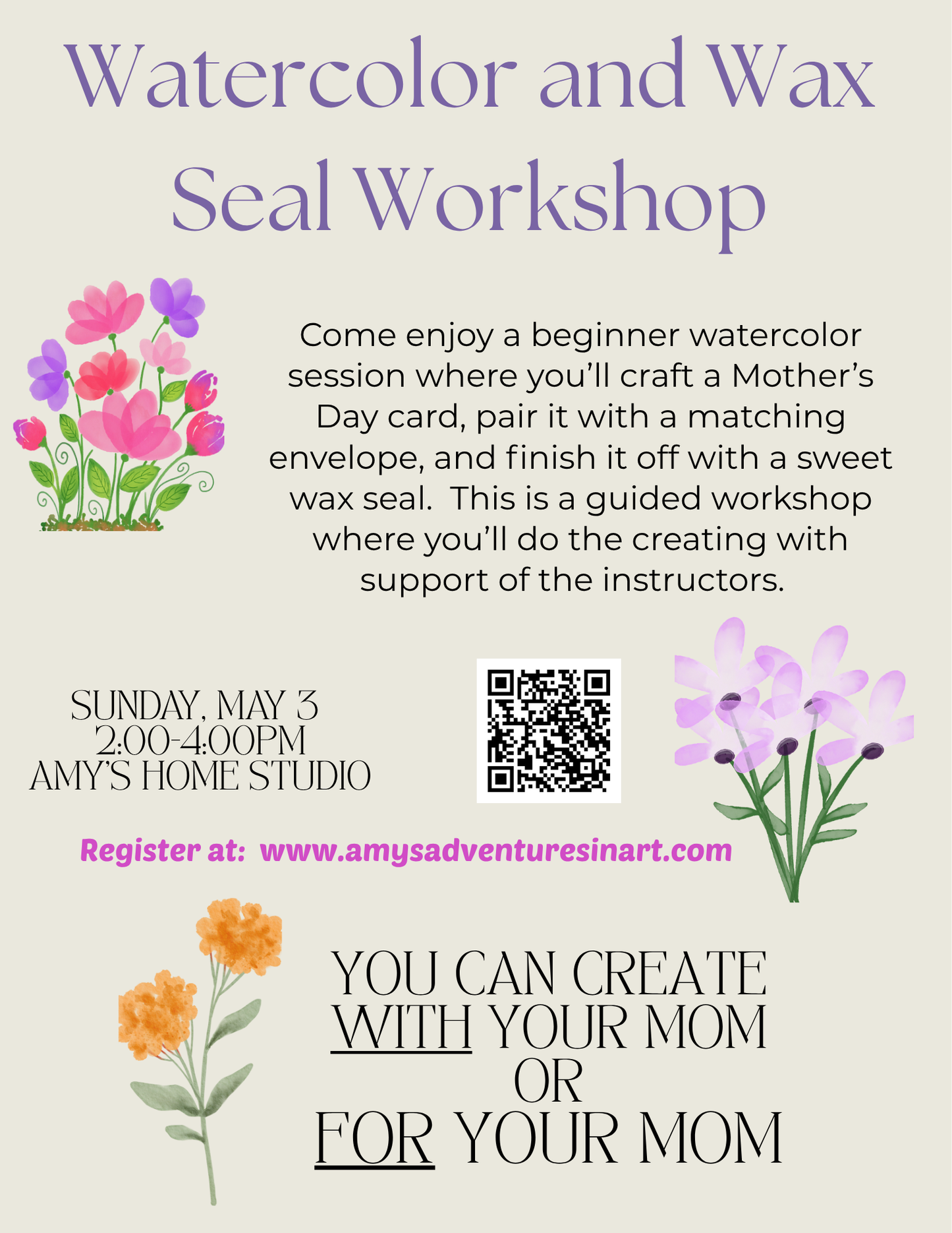 Mother’s Day Watercolor Class