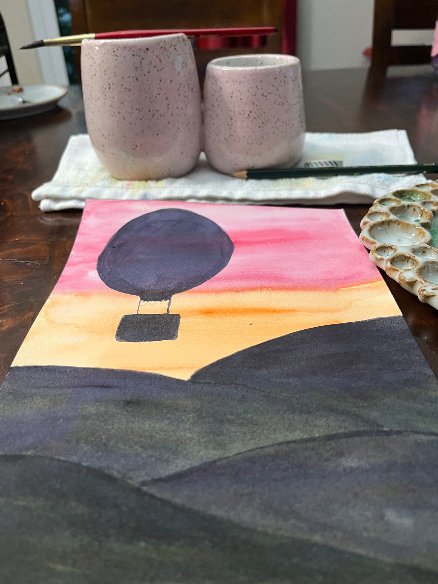 Sunset Silhouette Watercolor Class